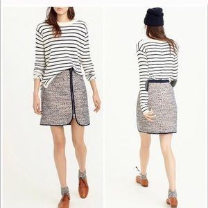 J.Crew Metallic Tweed Front Zip Skirt